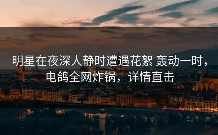 明星在夜深人静时遭遇花絮 轰动一时，电鸽全网炸锅，详情直击